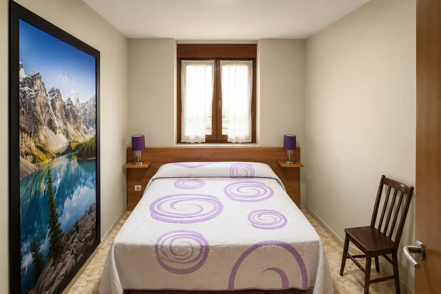 Schlafzimmer von Wohnung zur Miete in Miengo mit Heizung, Möbliert und Ofen