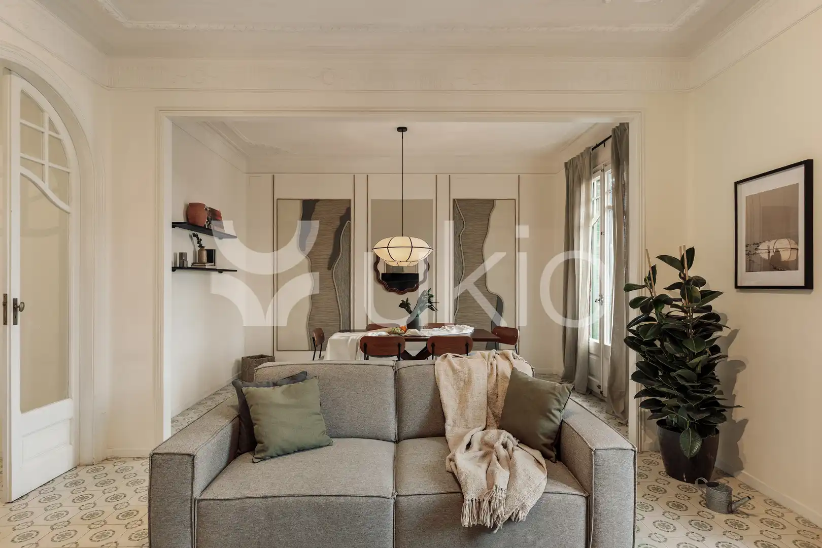 Living room of Apartments for rent in Barcelona  with Air Conditioner, Heating and Furnished