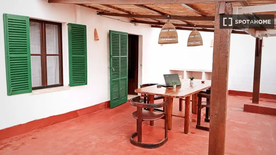 Terrace of Flat for share in  Palma de Mallorca  with Air Conditioner, Heating and Terrace