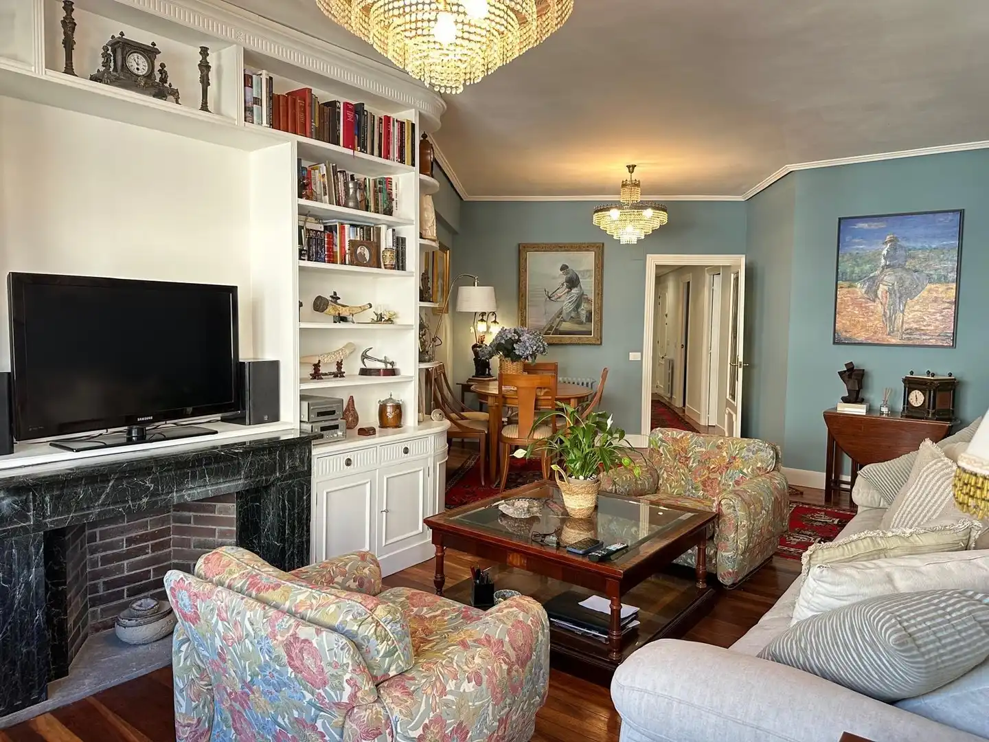 Sala de estar de Piso en venta en Getxo  con Calefacción, Terraza y Amueblado