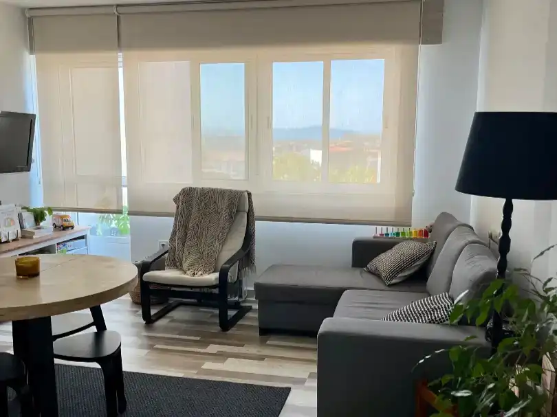 Wohnzimmer von Wohnungen zur Miete in Arzúa mit Parkett, Möbliert und Balkon