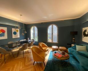 Living room of Flat to rent in  Madrid Capital  with Air Conditioner, Heating and Parquet flooring