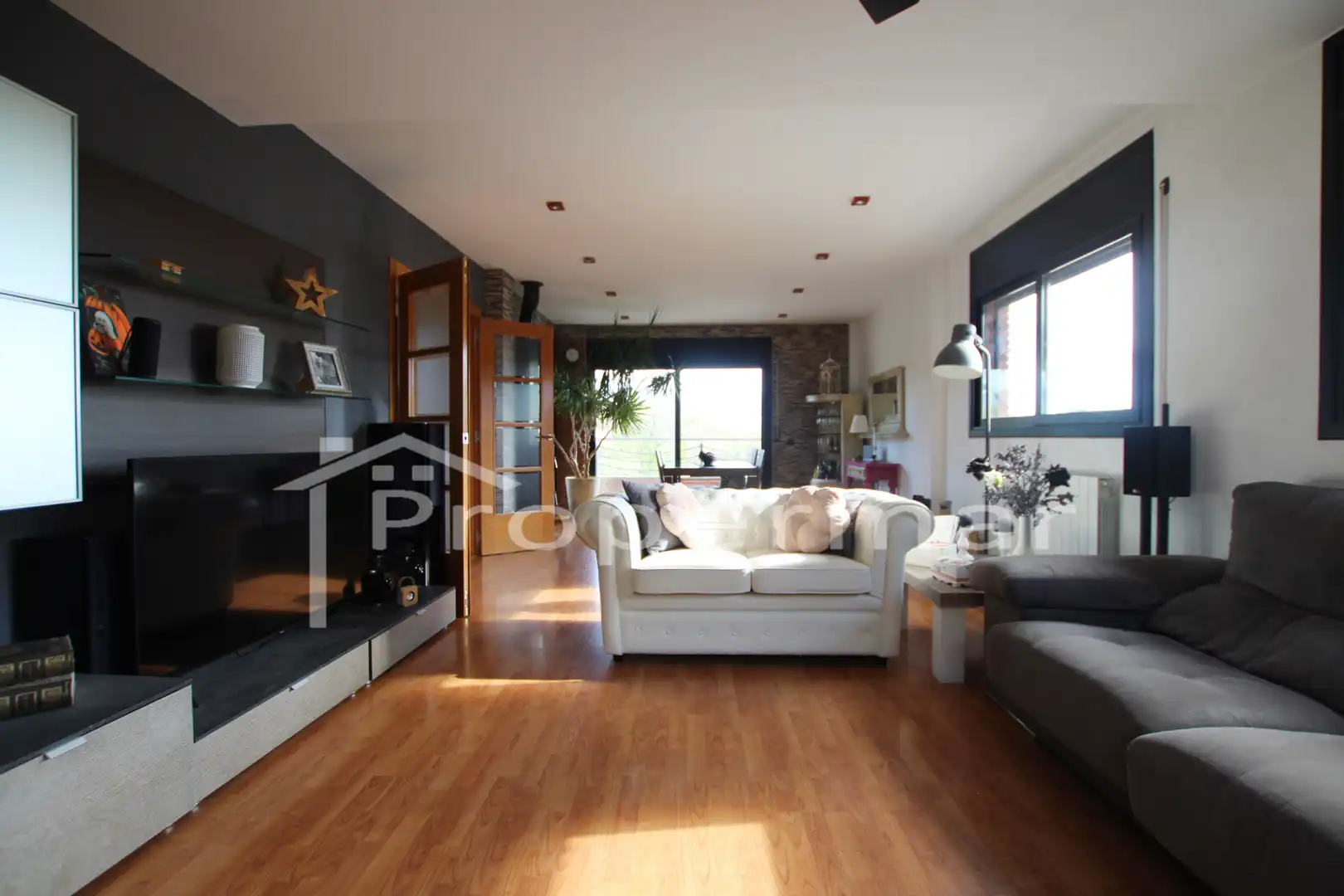 Wohnzimmer von Haus oder Chalet zum Verkauf in Sant Antoni de Vilamajor mit Klimaanlage, Heizung und Privatgarten
