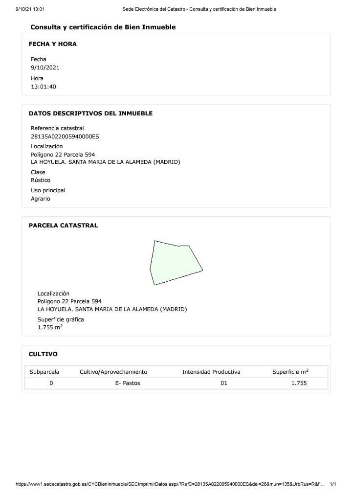 Terreno en venta en Santa María de la Alameda