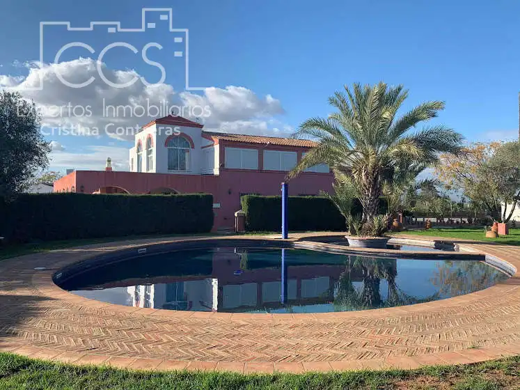 Vista exterior de Finca rústica en venta en Alcalá de Guadaira con Piscina y Amueblado
