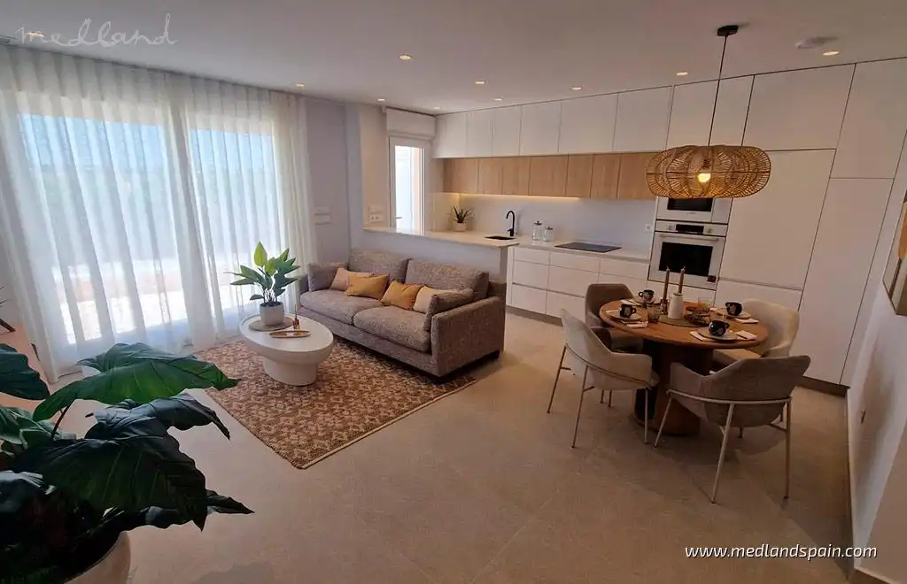 Sala de estar de Apartamento en venta en Pilar de la Horadada con Terraza y Piscina comunitaria