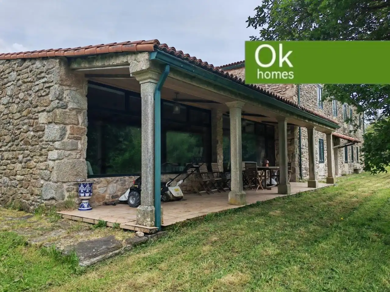 Terrasse von Country house zum Verkauf in Sobrado (A Coruña) mit Heizung, Privatgarten und Parkett