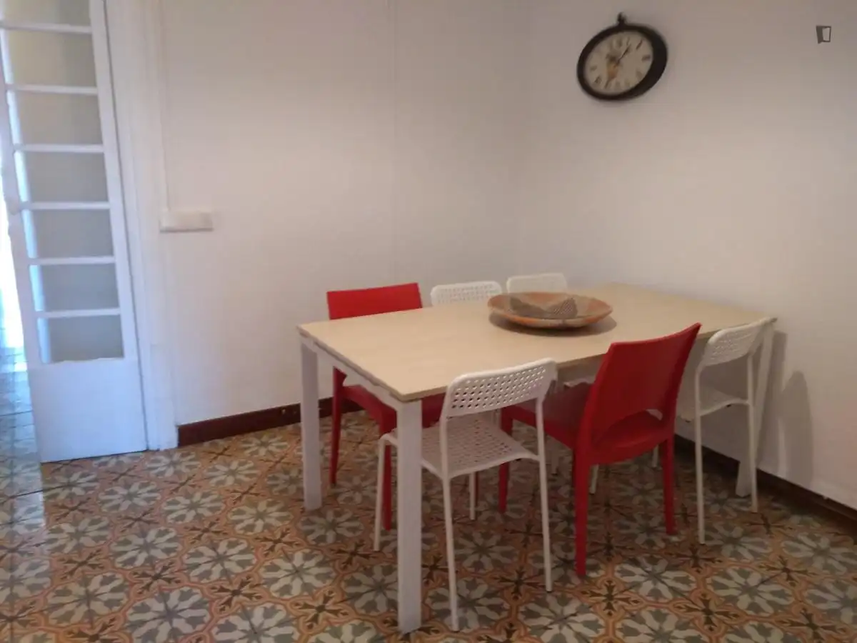 Menjador de Apartament per a compartir en Barcelona amb Moblat, Forn i Rentadora
