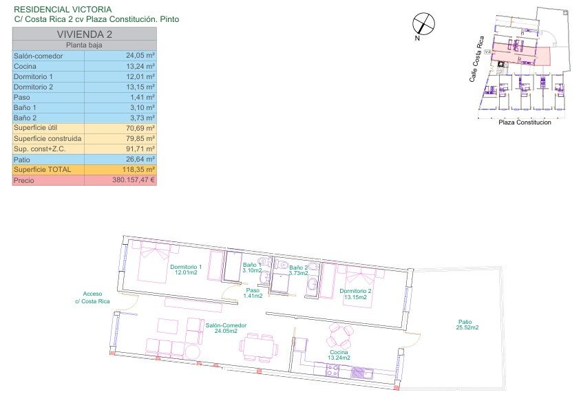 Flat for sale in Pinto  with Air Conditioner, Heating and Storage room