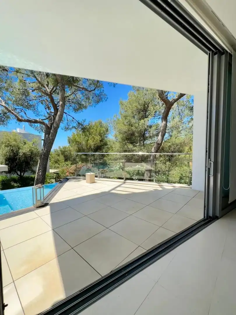 Terrassa de Casa adosada de lloguer en Marbella amb Aire condicionat, Jardí privat i Piscina