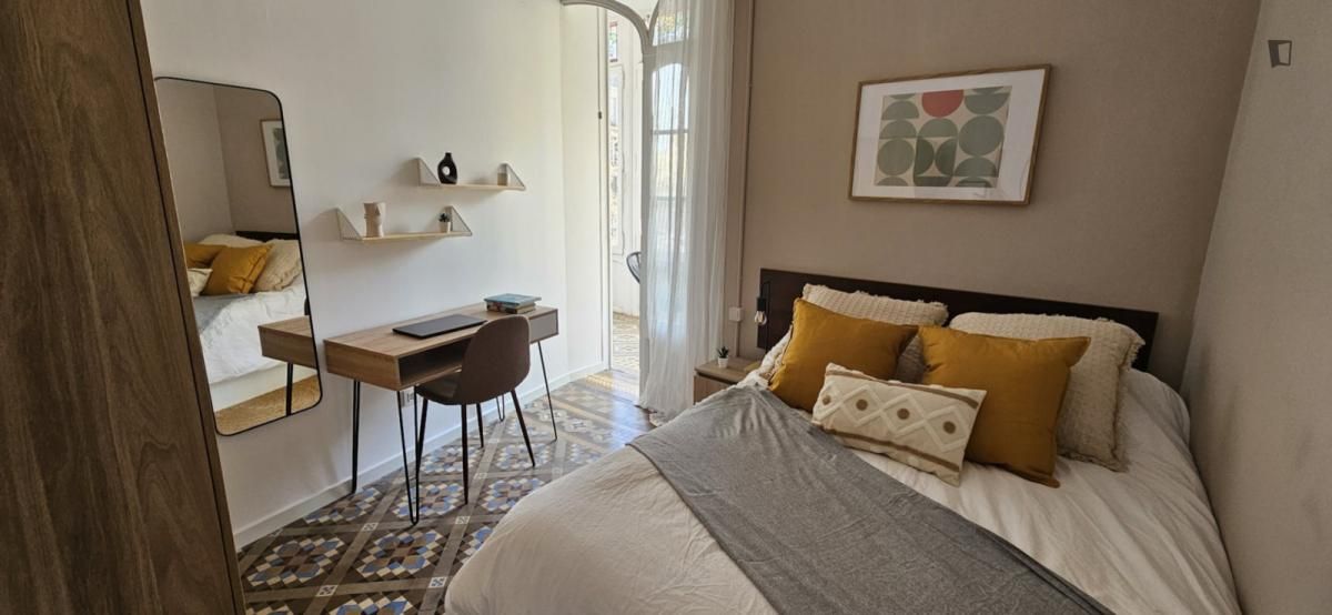 Bedroom of Apartment to share in  Barcelona Capital  with Heating, Furnished and Oven