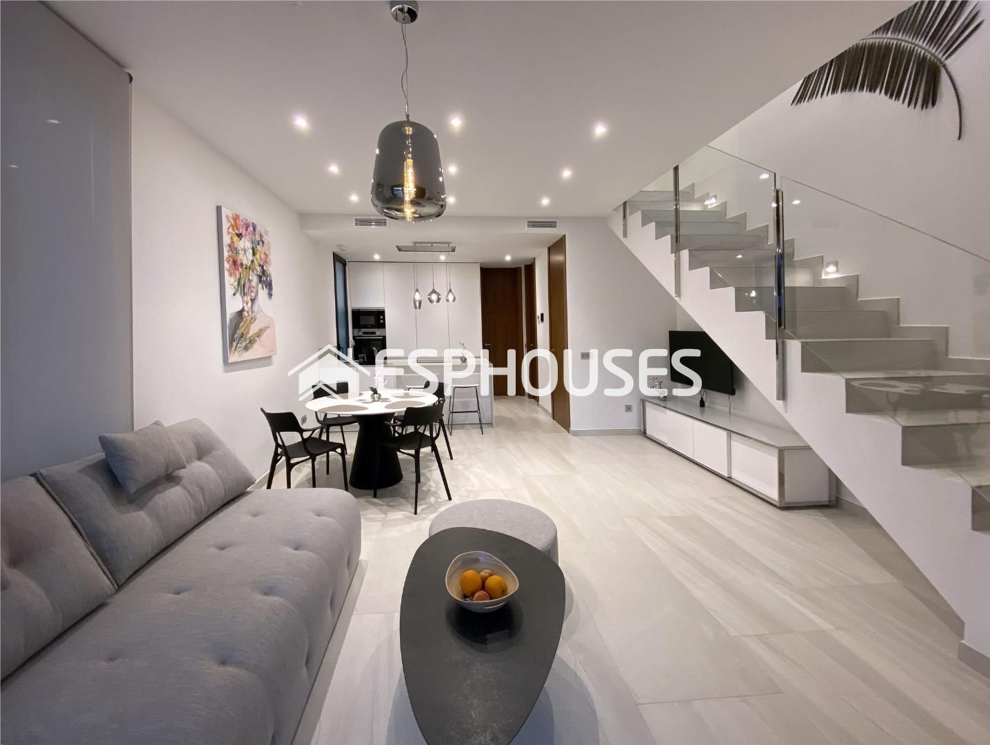 Living room of Single-family semi-detached for sale in Finestrat  with Air Conditioner, Terrace and Swimming Pool