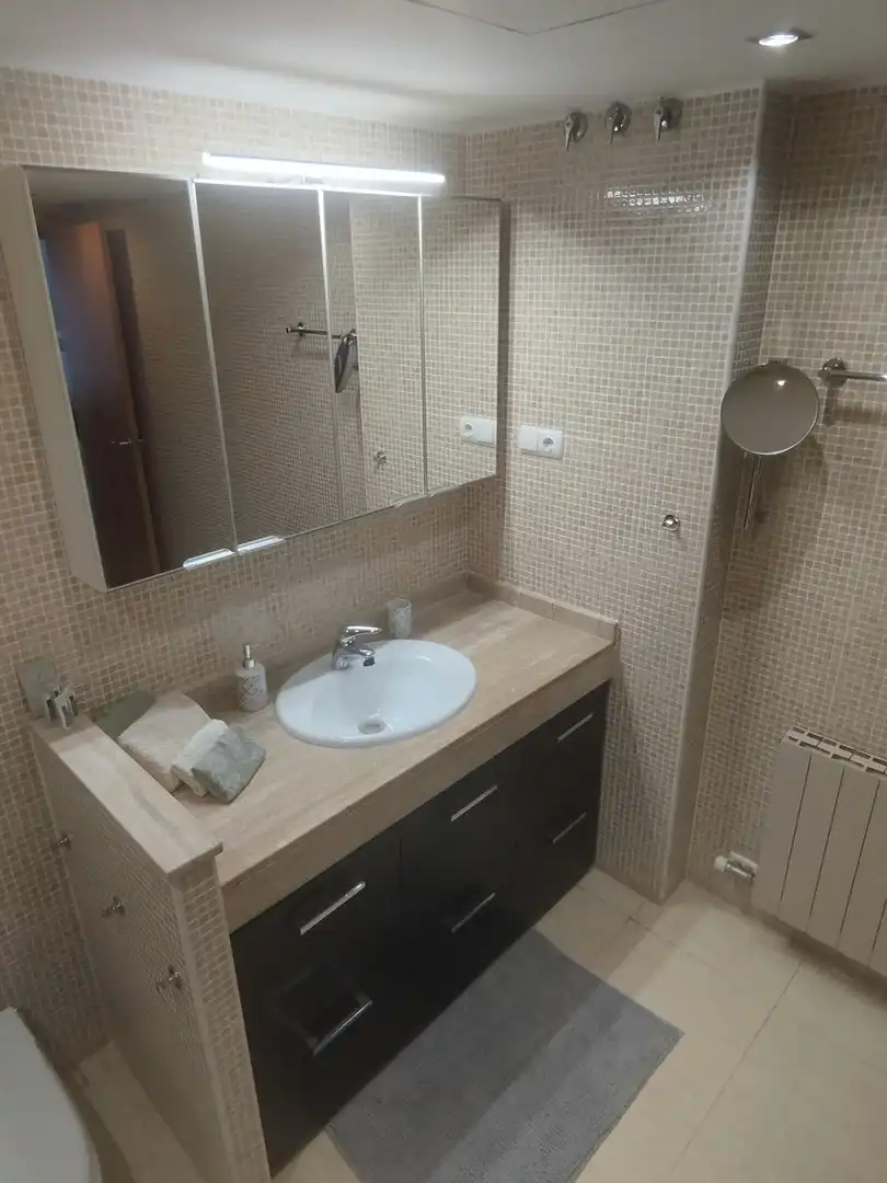 Bathroom of Flat for rent in Badalona  with Air Conditioner, Heating and Furnished