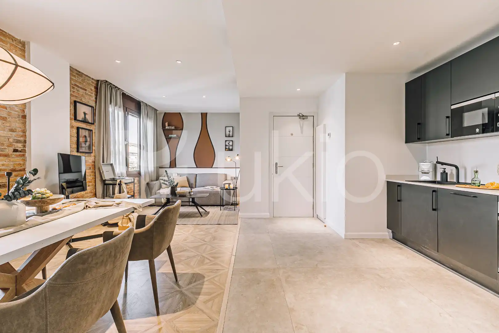 Sala de estar de Apartamento de alquiler en Barcelona con Aire acondicionado, Calefacción y Amueblado