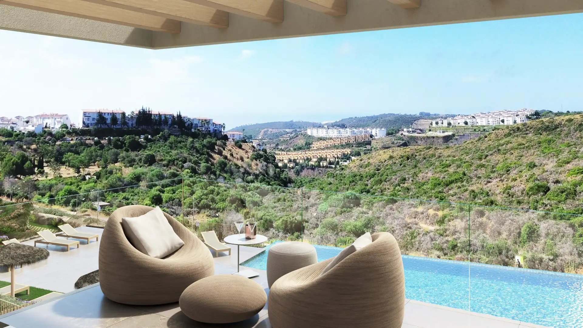 Terraza de Casa o chalet en venta en Manilva con Aire acondicionado, Calefacción y Jardín privado
