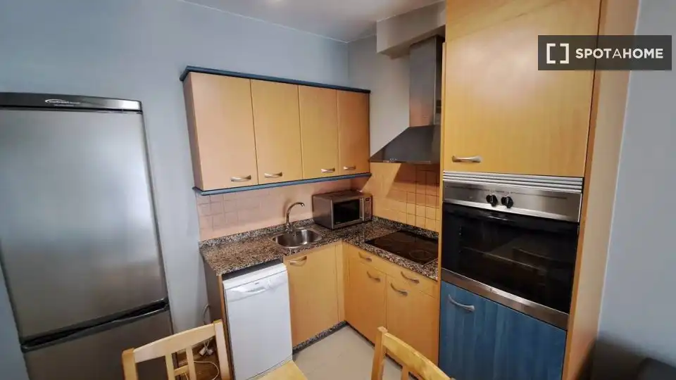 Cuina de Apartament per a compartir en Vigo  amb Aire condicionat, Terrassa i Moblat