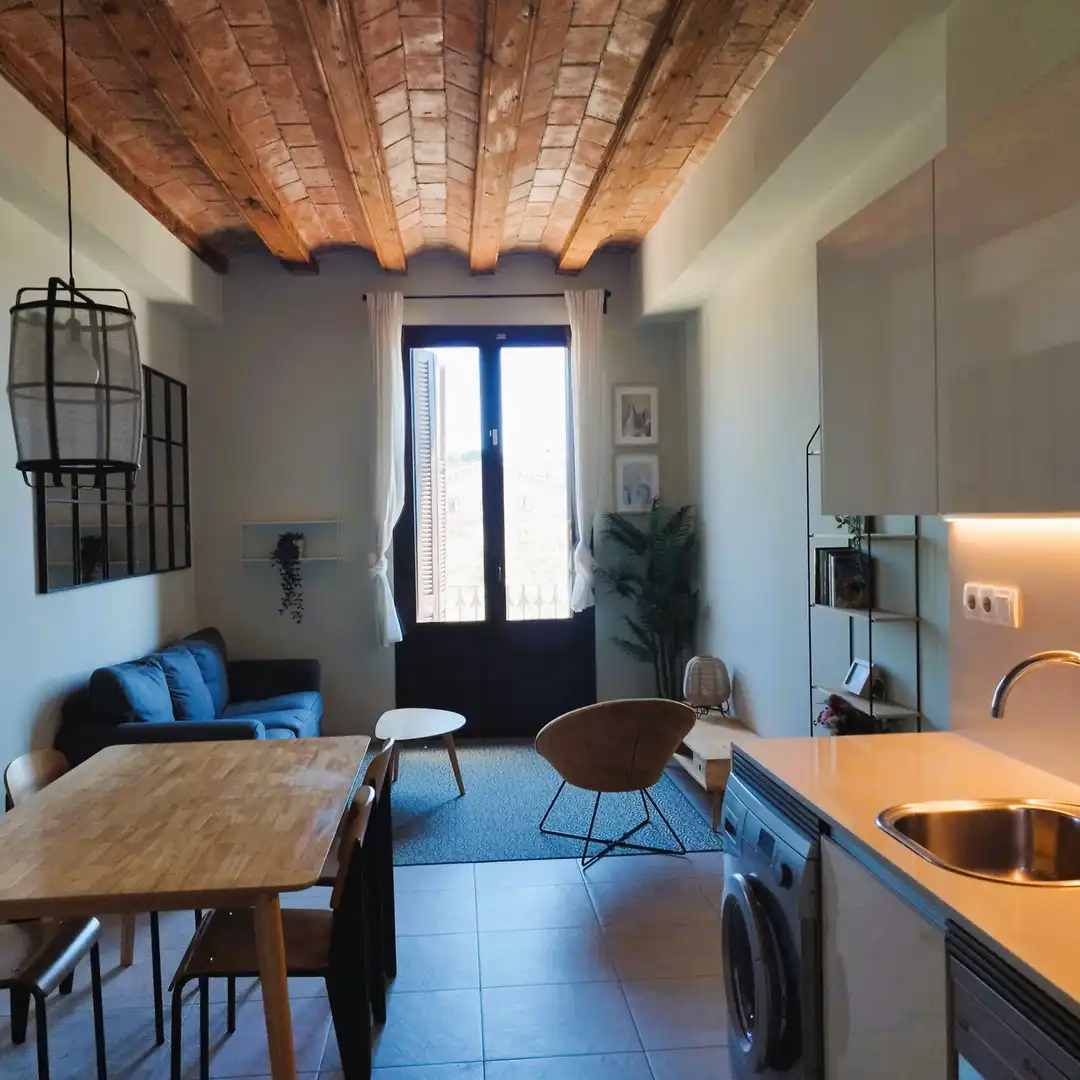 Living room of Flat for rent in Barcelona  with Air Conditioner, Heating and Furnished