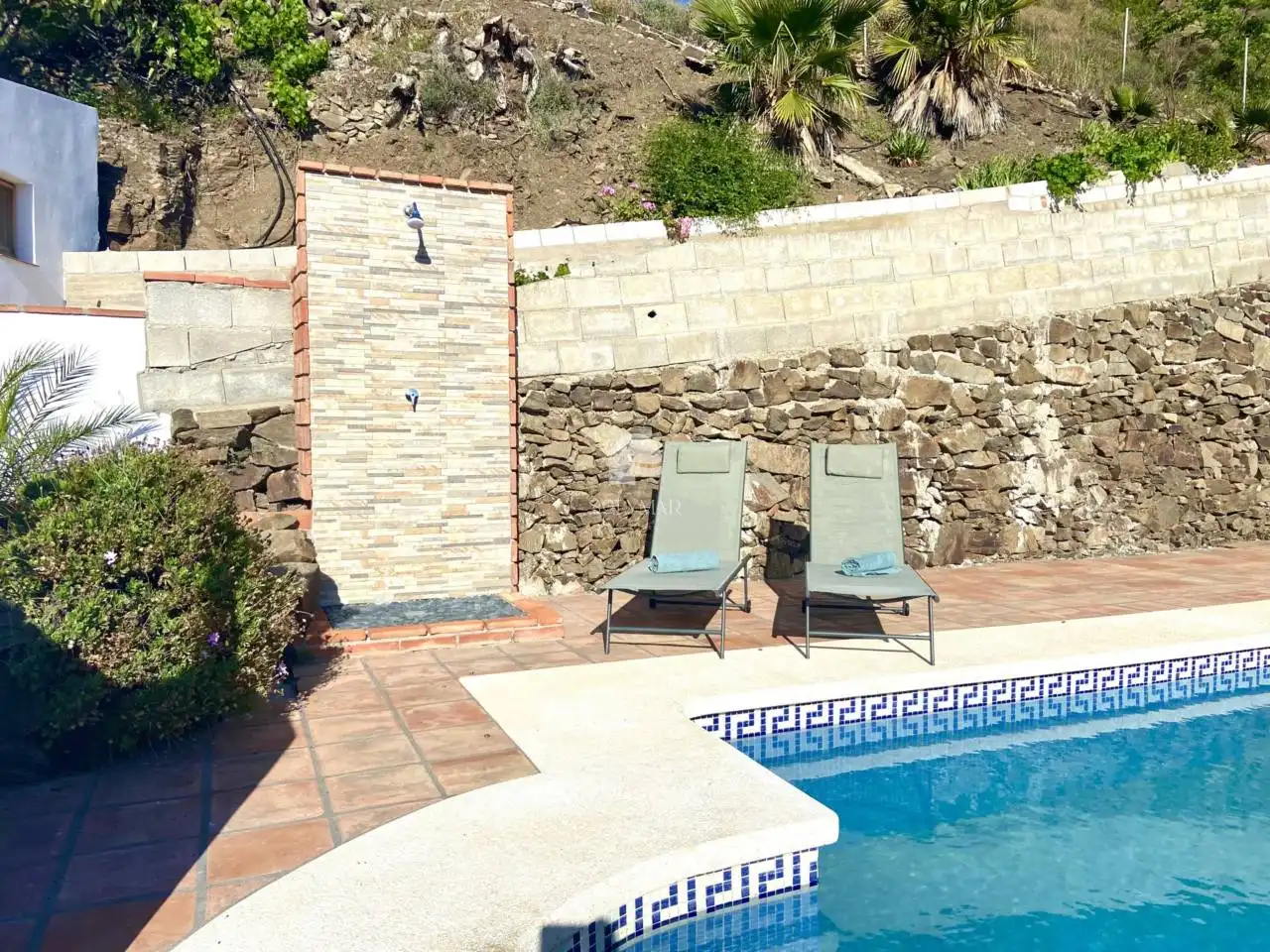 Piscina de Finca rústica de lloguer en Árchez amb Aire condicionat i Piscina