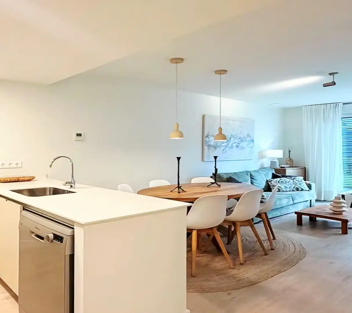 Esszimmer von Wohnungen zur Miete in Jávea / Xàbia mit Klimaanlage, Heizung und Privatgarten