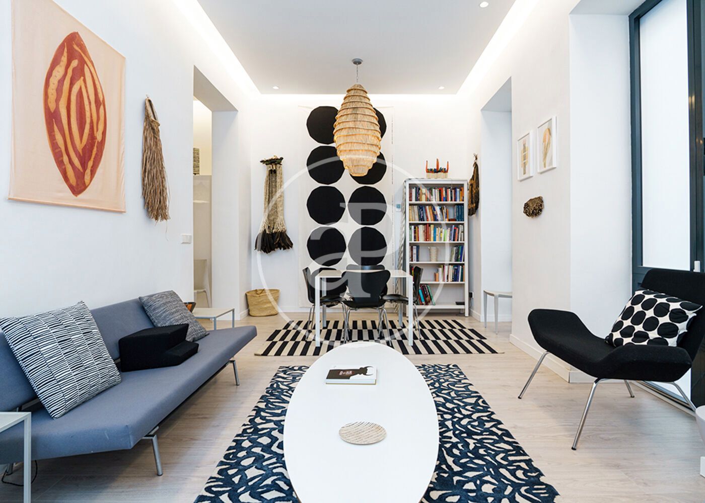 Sala d'estar de Pis de lloguer en  Madrid Capital amb Aire condicionat, Calefacció i Moblat