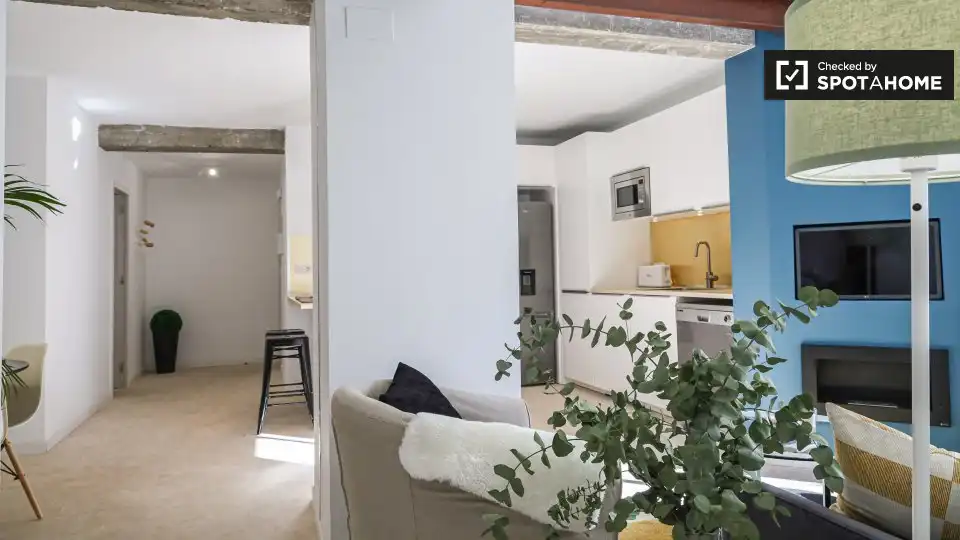 Living room of Flat for rent in Valencia  with Air Conditioner, Heating and Furnished