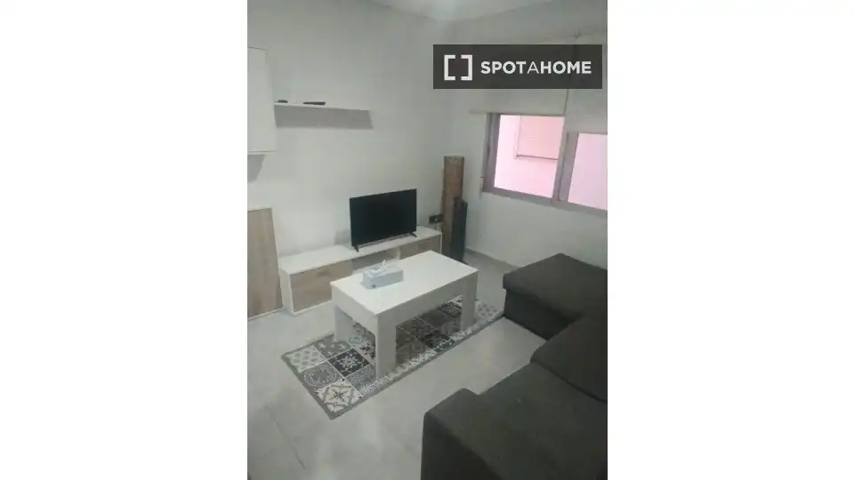 Sala de estar de Apartamento para compartir en Alicante / Alacant con Aire acondicionado, Terraza y Amueblado