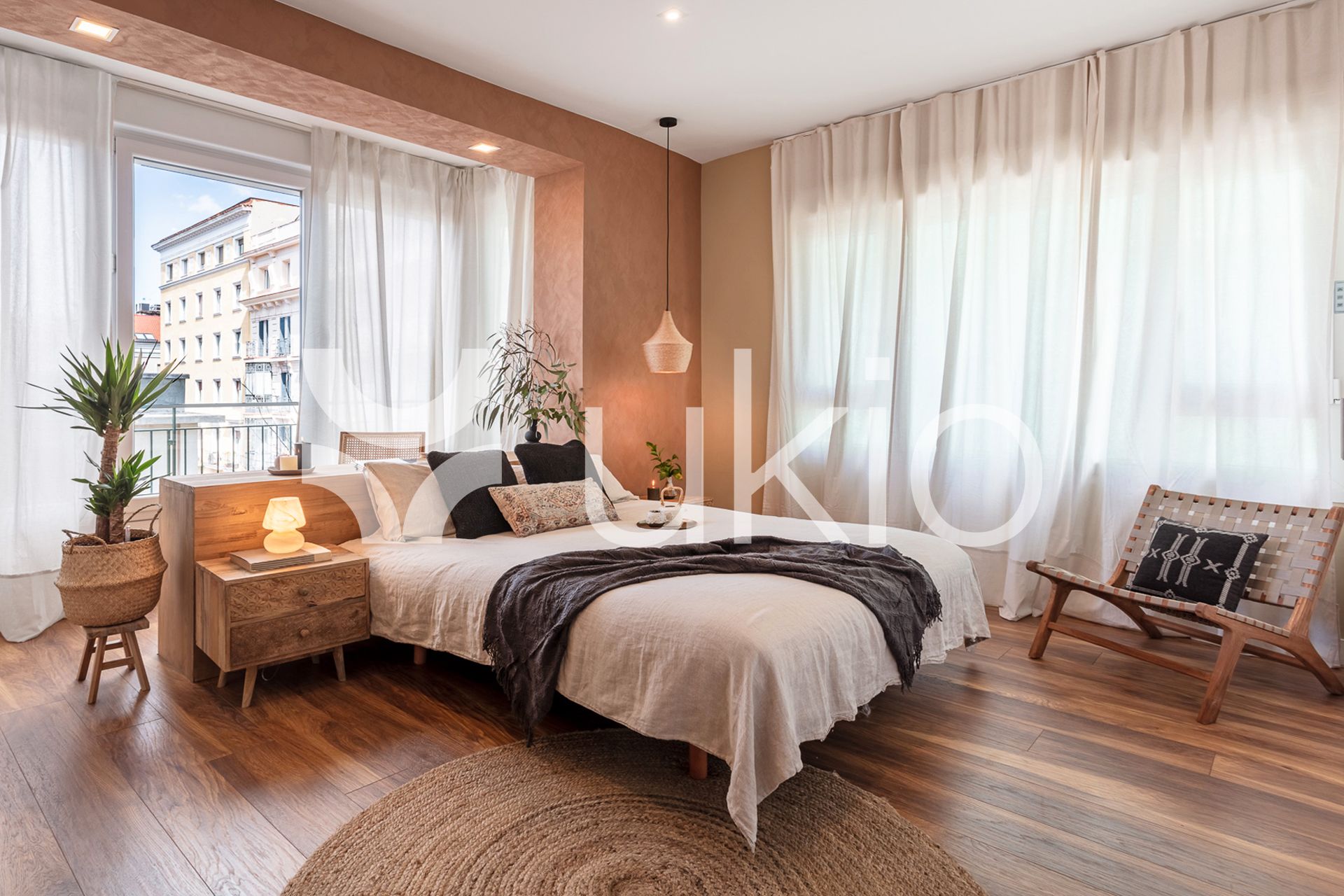 Bedroom of Apartment to rent in  Madrid Capital  with Air Conditioner, Heating and Furnished