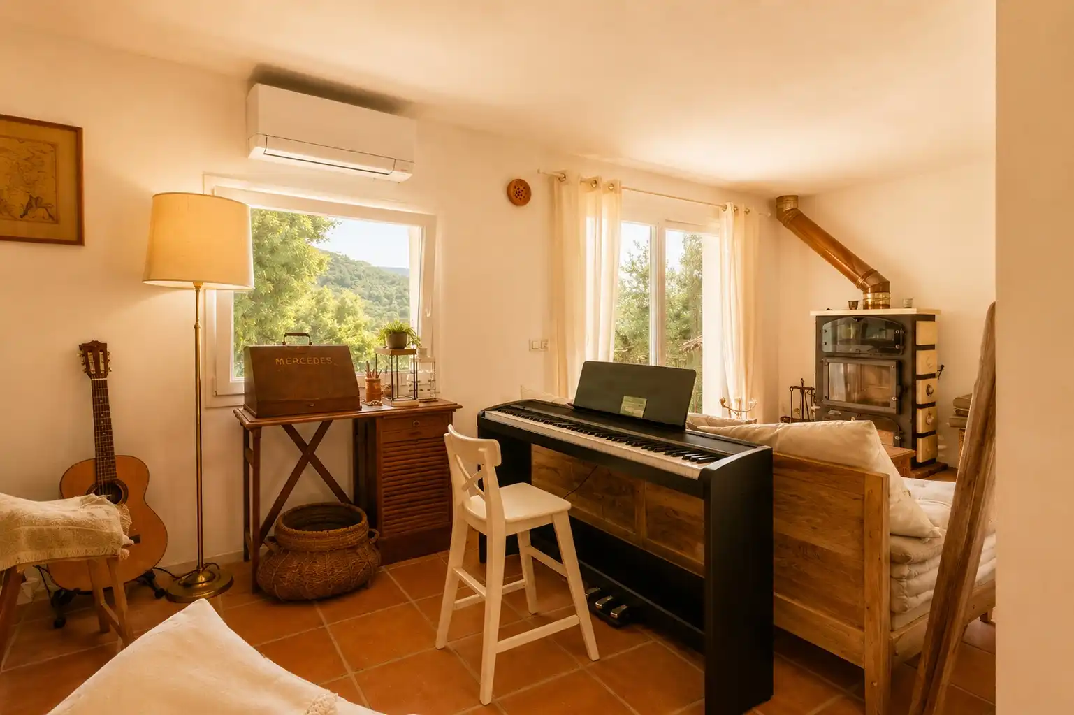 Bedroom of Houses for sale in Sant Cebrià de Vallalta  with Air Conditioner, Heating and Private garden