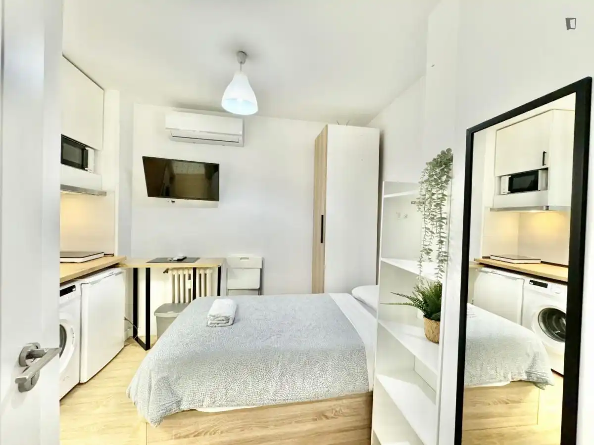 Schlafzimmer von Wohnung zur Miete in Madrid mit Klimaanlage, Möbliert und Waschmaschine