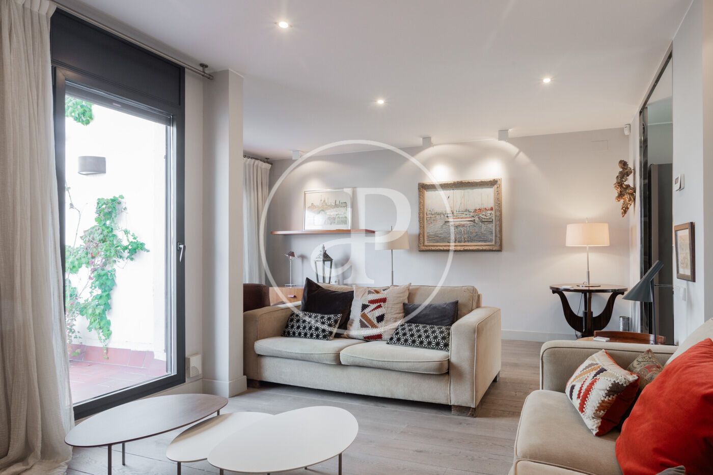 Sala d'estar de Àtic de lloguer en  Barcelona Capital amb Aire condicionat, Calefacció i Terrassa