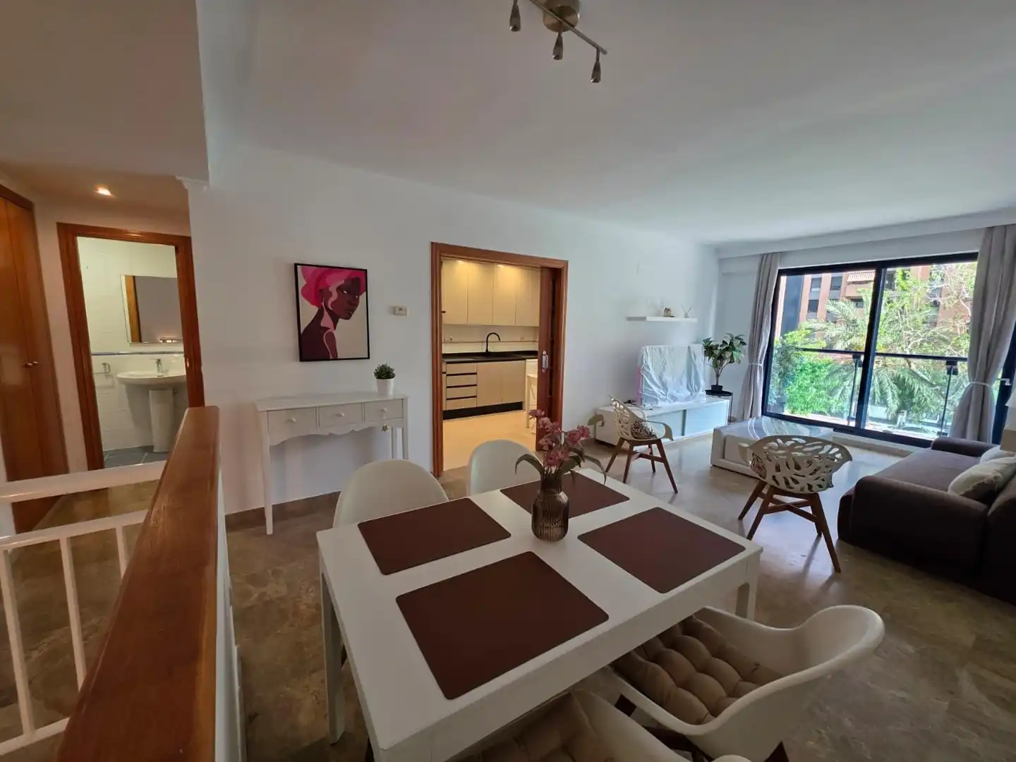 Sala de estar de Dúplex de alquiler en Valencia con Jardín privado, Terraza y Balcón