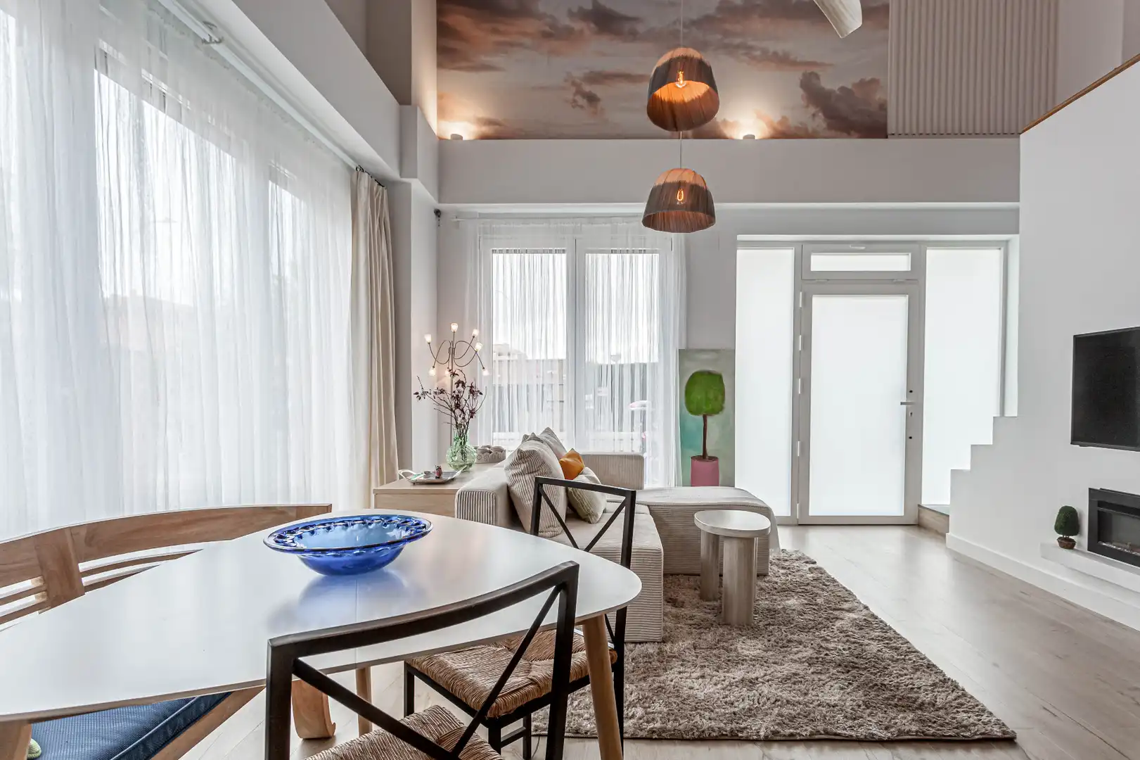 Living room of Flat for rent in Madrid  with Air Conditioner, Heating and Parquet flooring