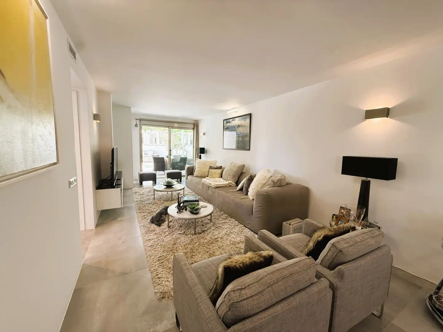 Sala d'estar de Apartament en venda en Eivissa amb Aire condicionat, Terrassa i Piscina