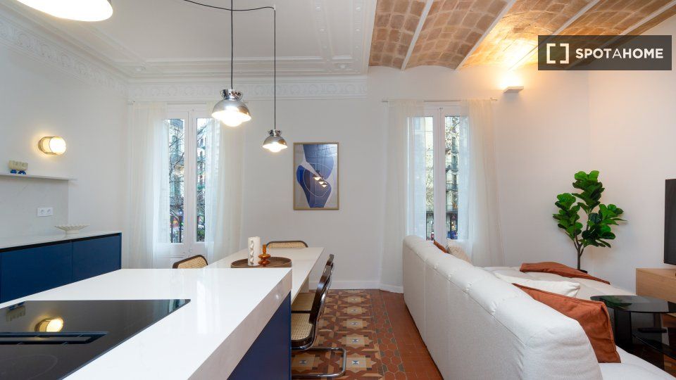 Kitchen of Flat to rent in  Barcelona Capital  with Air Conditioner, Heating and Furnished