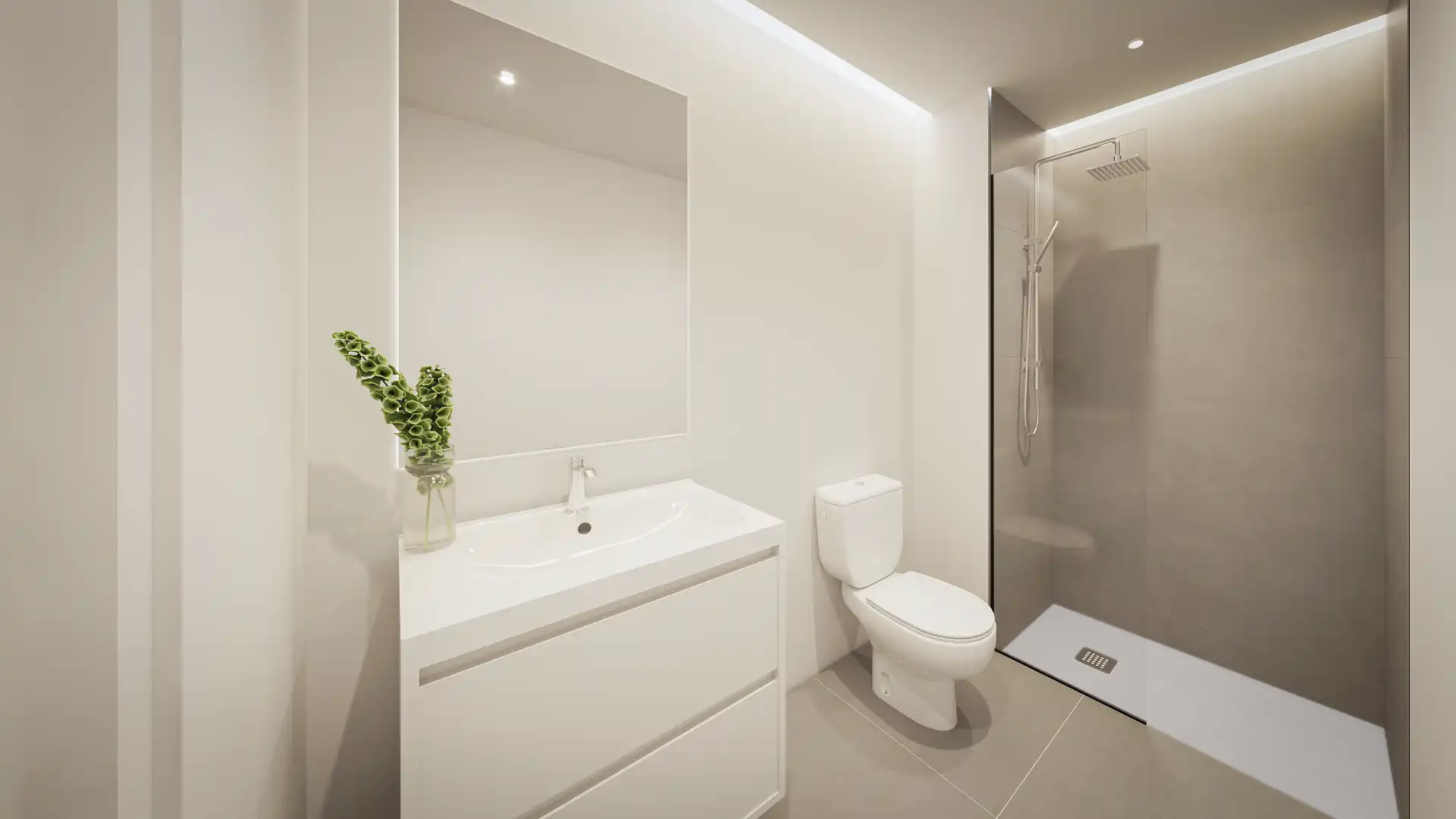 Badezimmer von Dachboden zum Verkauf in San Vicente del Raspeig / Sant Vicent del Raspeig mit Klimaanlage, Terrasse und Ofen