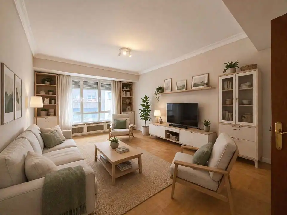 Sala d'estar de Pis en venda en Vitoria - Gasteiz amb Calefacció, Parquet i Terrassa