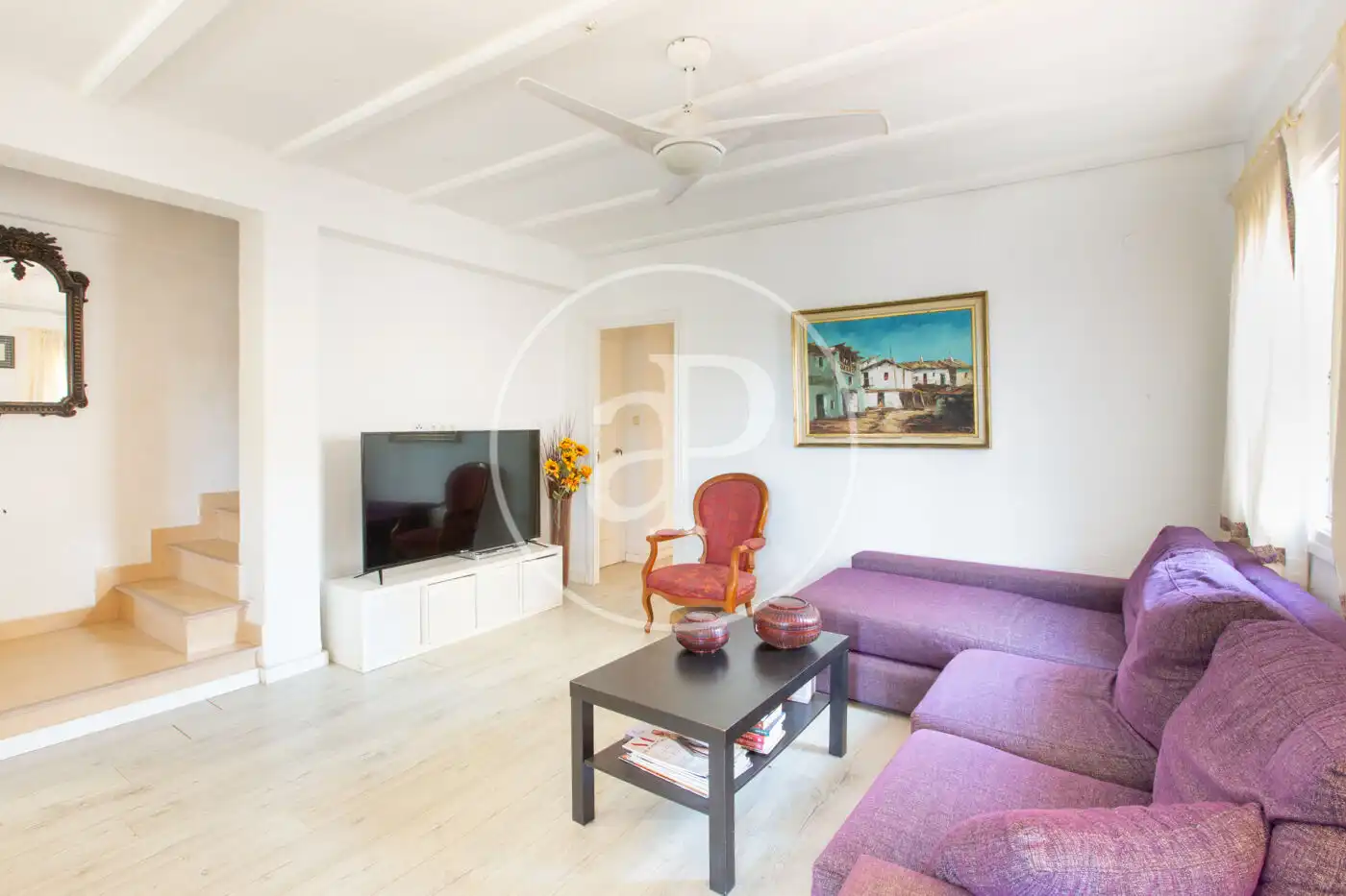 Sala de estar de Casa adosada en venta en Sueca con Aire acondicionado, Calefacción y Terraza
