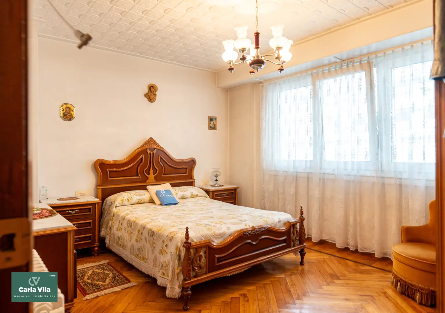 Bedroom of Flat for sale in Lugo  with Heating, Parquet flooring and Terrace