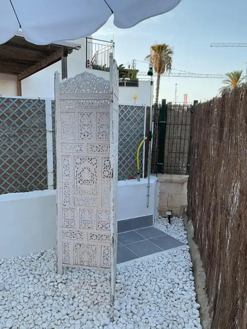 Terrassa de Apartament de lloguer en Vera amb Aire condicionat, Jardí privat i Piscina