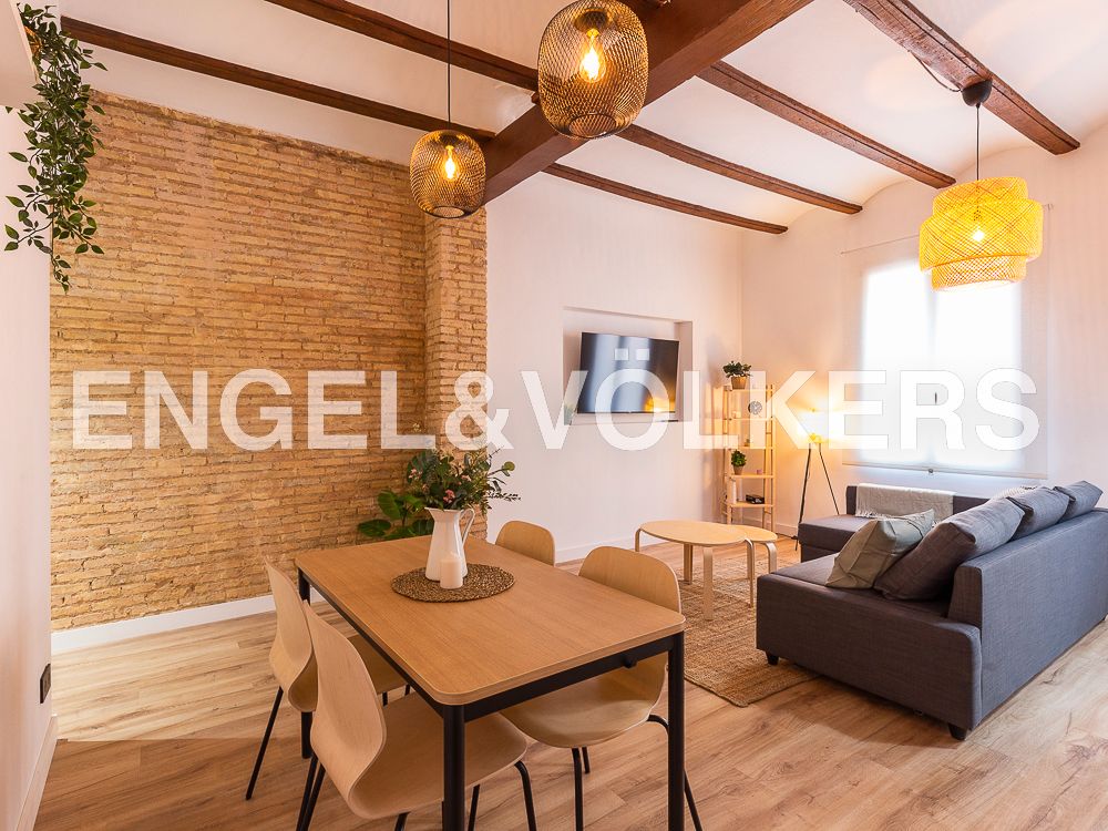 Sala de estar de Apartamento de alquiler en  Valencia Capital con Aire acondicionado, Calefacción y Parquet