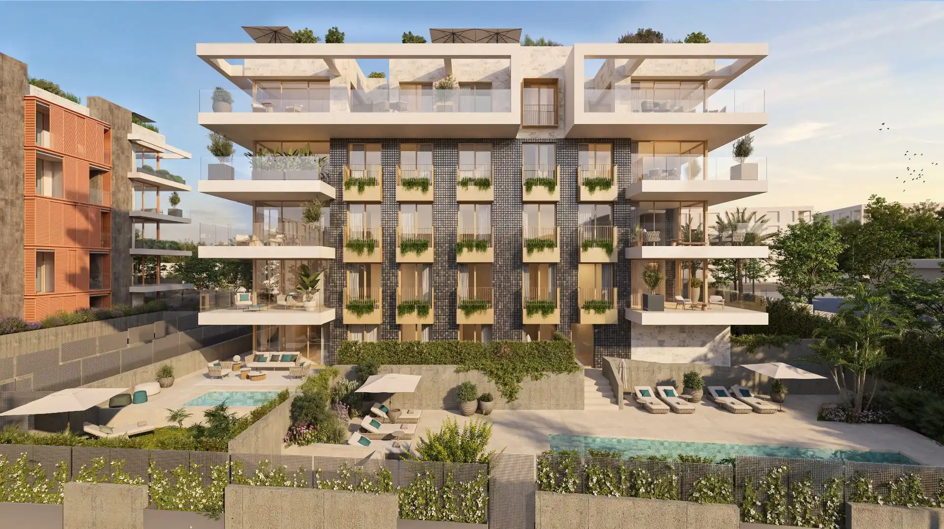 Vista exterior de Apartament en venda en  Palma de Mallorca amb Aire condicionat, Calefacció i Jardí privat
