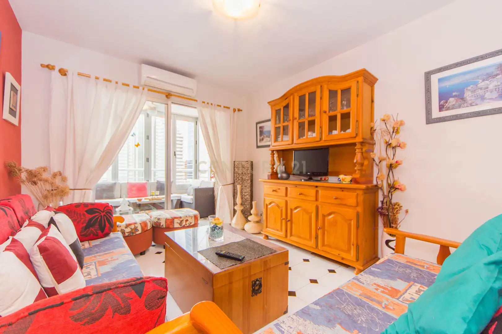 Sala de estar de Apartamento de alquiler en Calpe / Calp con Aire acondicionado y Amueblado