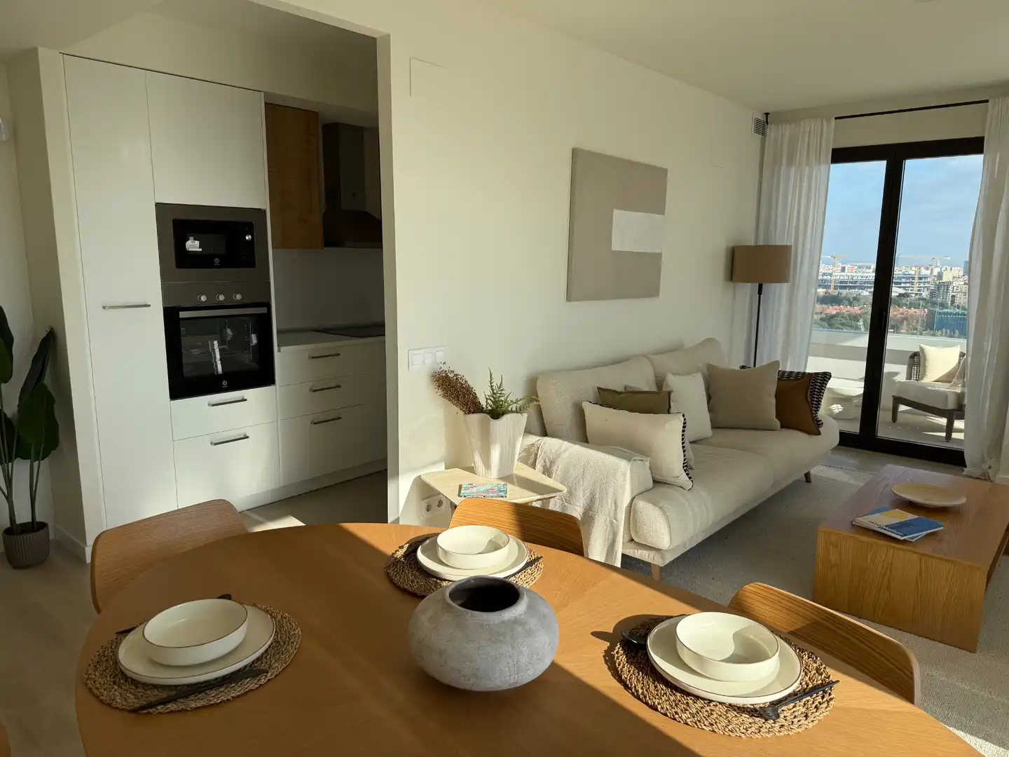 Wohnzimmer von Wohnung zur Miete in Esplugues de Llobregat mit Klimaanlage, Heizung und Terrasse