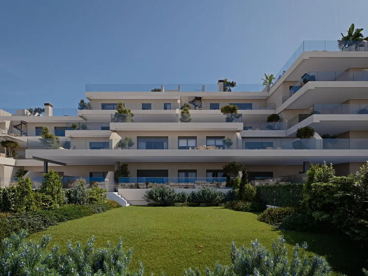 Vista exterior de Planta baixa en venda en Estepona amb Jardí privat, Terrassa i Piscina comunitària