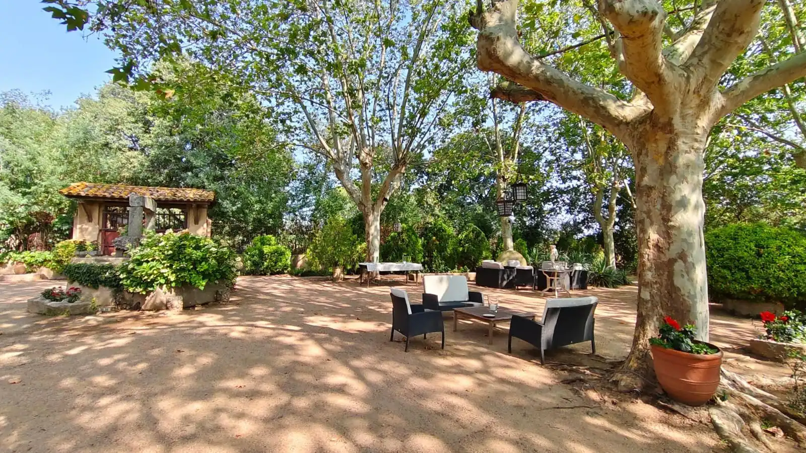 Terrasse von Country house zur Miete in Llagostera mit Heizung, Privatgarten und Terrasse