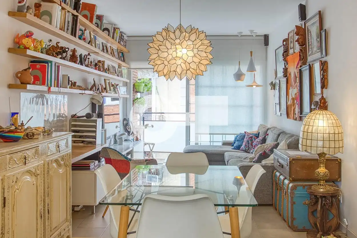 Sala de estar de Ático en venta en Barcelona con Aire acondicionado, Calefacción y Terraza