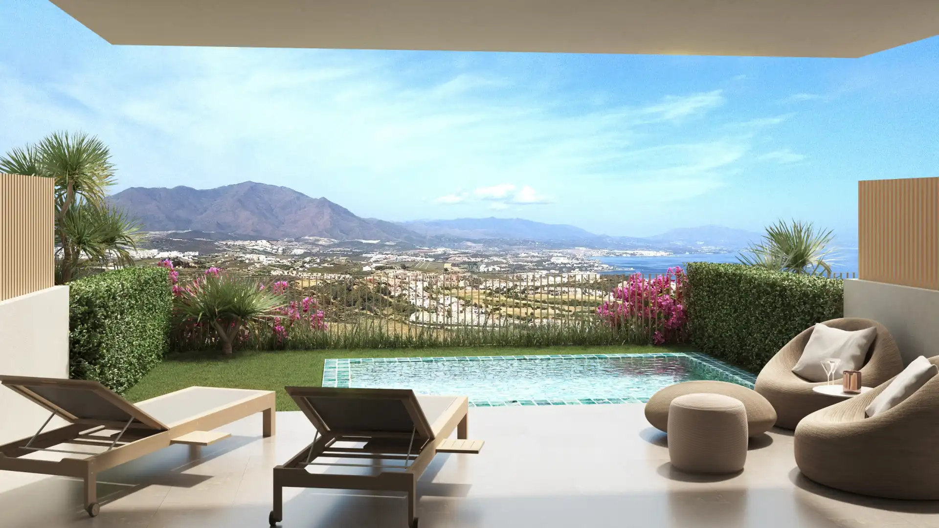 Terraza de Casa o chalet en venta en Manilva con Aire acondicionado, Calefacción y Jardín privado