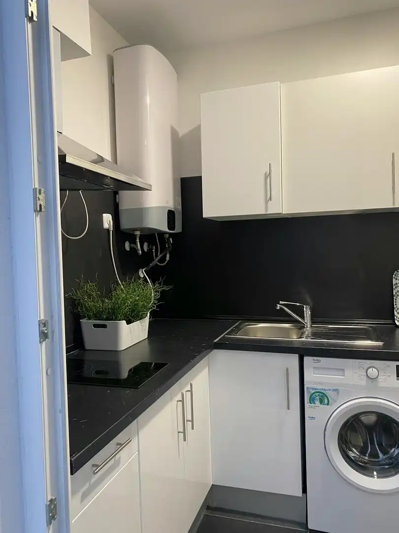 Kitchen of Flat for rent in Madrid  with Air Conditioner, Heating and Private garden