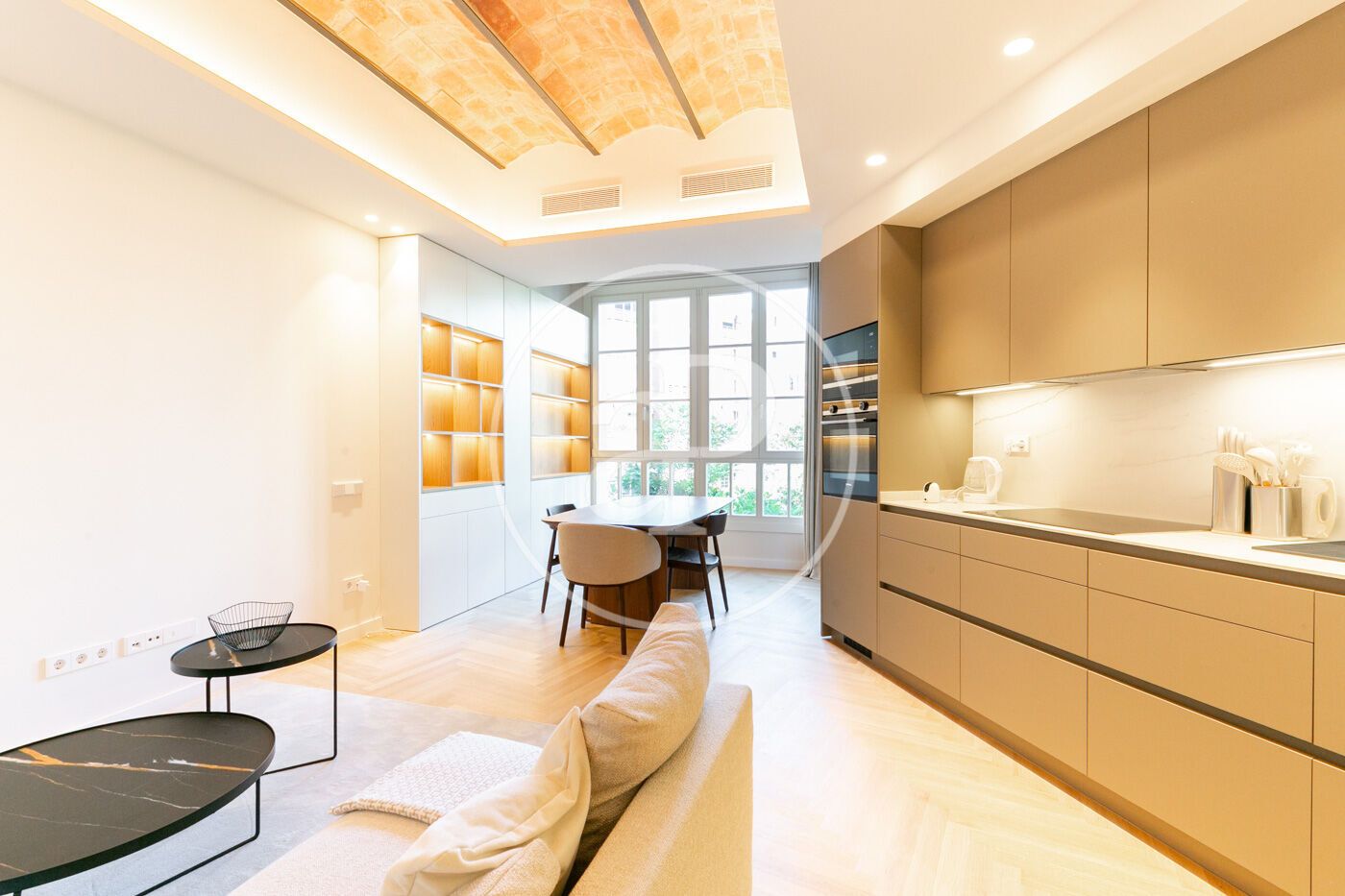 Sala d'estar de Pis de lloguer en  Barcelona Capital amb Aire condicionat, Calefacció i Terrassa