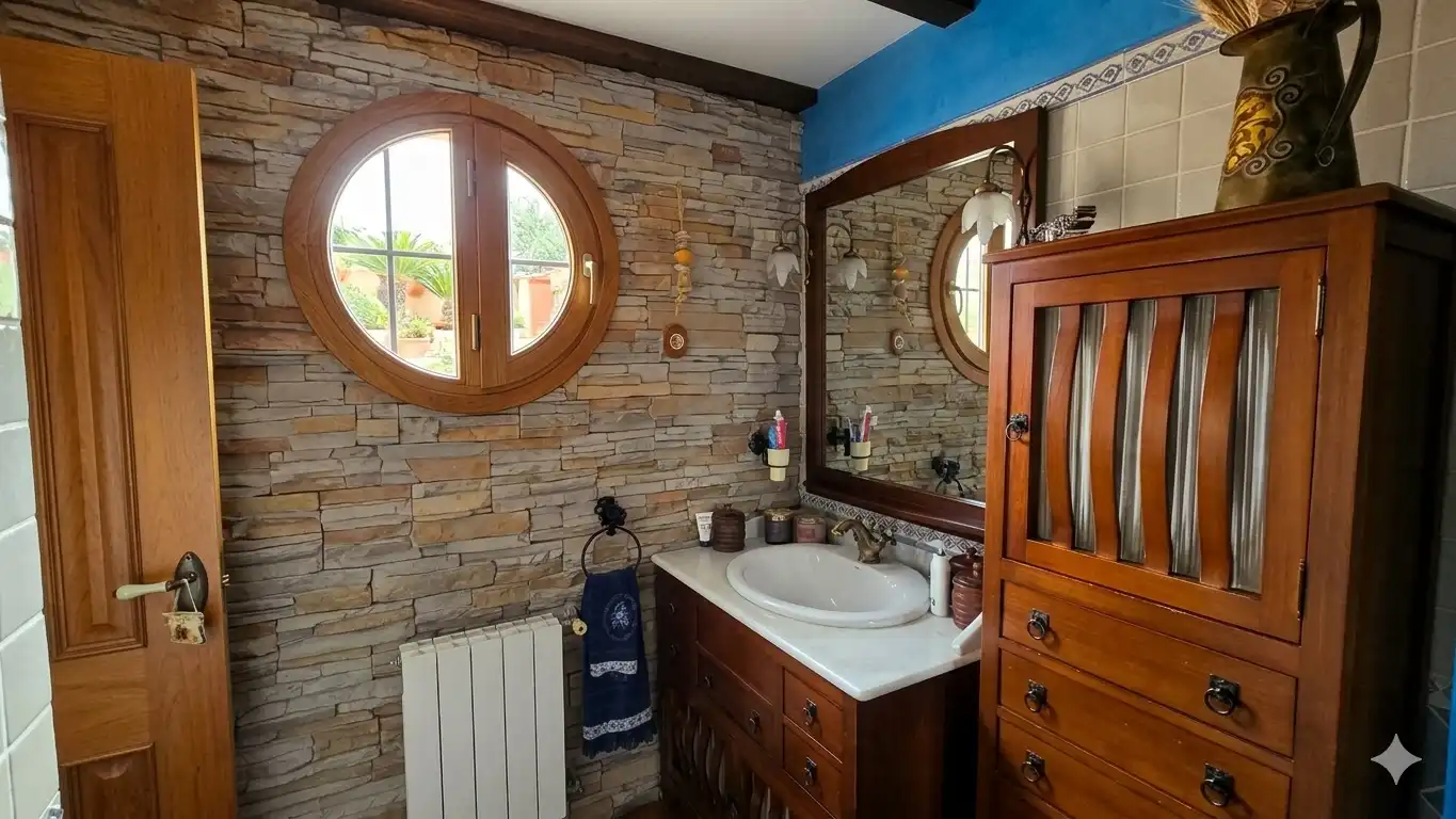 Baño de Casa adosada en venta en Alcalá de Henares con Aire acondicionado, Calefacción y Jardín privado